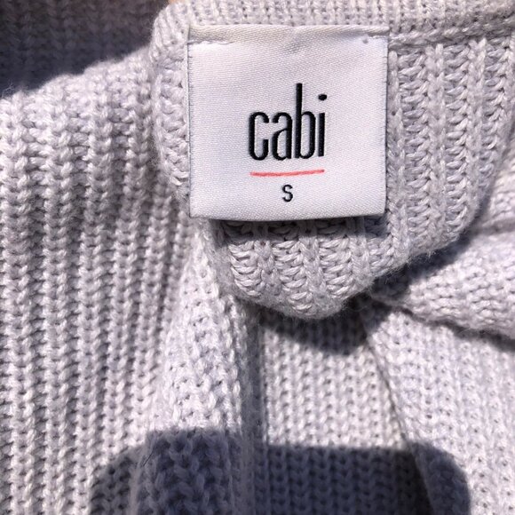 Cabi Small Sweater Zip Deep V Ribbed Top Asymmetric Gray Pullover Knit 3531 - Picture 9 of 11